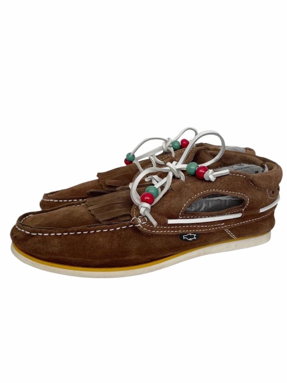 Rare Dolfie Landom Hi Fringe Suede Moccasin Boots Brown Men’s Size 8.5 EU42